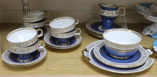 A Royal Doulton gilt decorated tea set